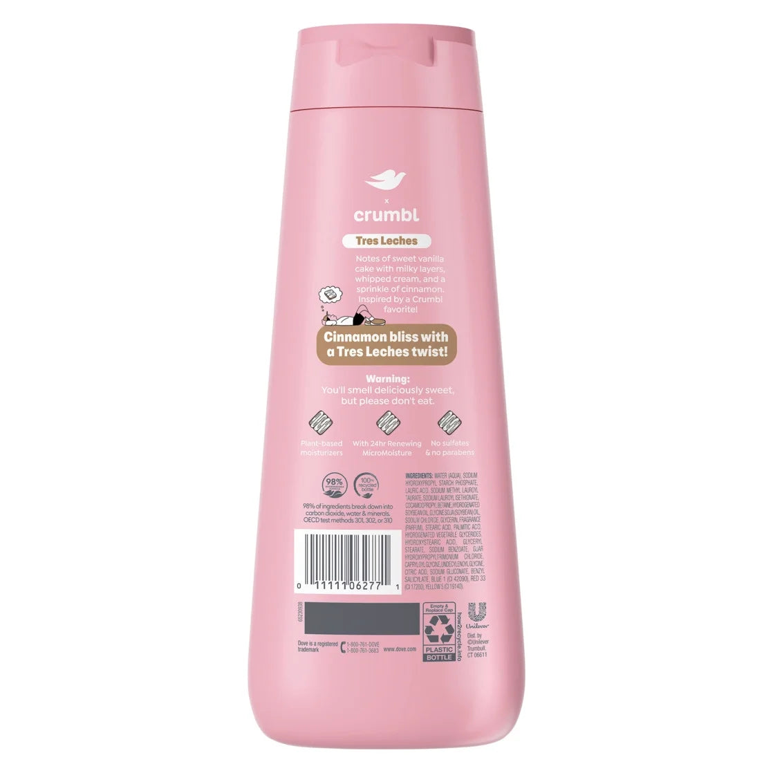 Dove x Crumbl Tres Leches Edición Limitada Gel de Baño, 20 fl oz