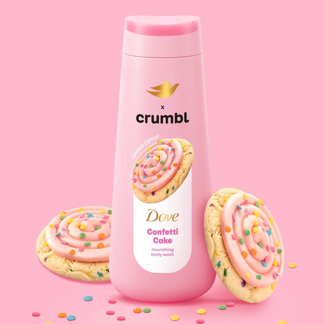 Dove Gel de Baño Crumbl Sabor Pastel de Confeti, 20 fl oz